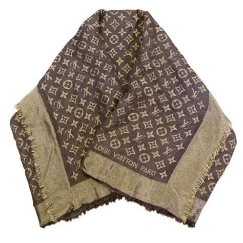 louis vuitton brown monogram scarf.